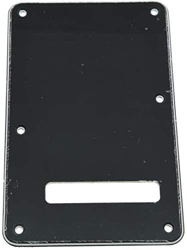 Dopro Strat Guitar Back Plate ST Trem Tremolo Cover fits USA/Mexican Standard Fender Stratocaster Black 3 Ply
