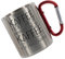 Crealuxe Edelstahltasse mit Karabiner - Kaffee redet, jammert nicht... - 330ml, Tasse bedruckt, Kaffeetasse, Bürotasse, Metalltasse mit Name