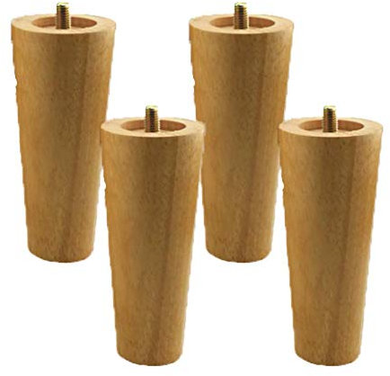FHKBB 4 pièces Pieds de Table en Bois Pieds de Meubles de Remplacement Coniques en Bois Massif Pieds de Meubles pour canapé-lit Armoire Chaise canapé Pieds Pieds de Meubles en Bois Filet
