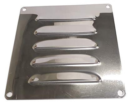 Griglia quadrata aerazione, 120 x 120 mm, in acciaio inox A2.