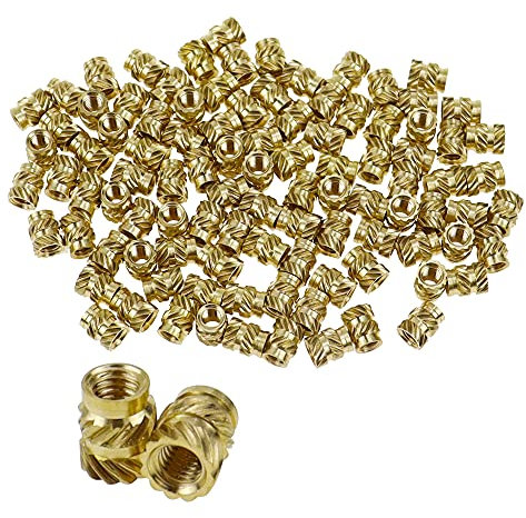 NewZC 100 Stück Gewindeeinsatz M3 Messing Gewindebuchsen Einpressmutter Gewindebuchsen Innengewinde für Metal Holz Durch Wärme Oder Ultraschall in 3D Druck Teile