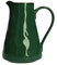 Rose & Tulipani, Brocca Piccola di Colore Verde Bosco in Gres con Bordo Dorato, Linea Concerto, Capienza 0.6L