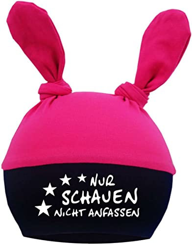 Kleiner Fratz Baby 2-Zipfelmütze Multicolor (pink-Navy) (Gr. 3 (KU: 53-57)) Nur schauen Nicht anfassen