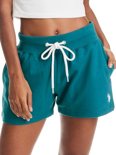 U.S. Polo Assn. French Terry Sweatshorts für Damen, bequeme Polyester-Baumwolle, Lounge-Shorts für Damen mit Taschen