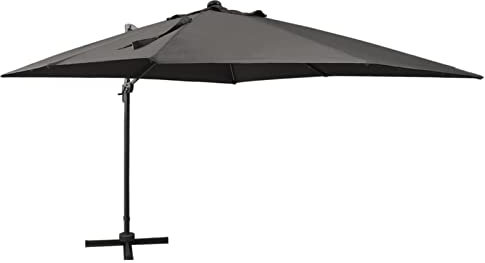 Catherinol Sombrilla voladiza con poste y luces LED, Parasol Terraza, Sombrilla Terraza Exterior, Sombrilla Jardin, Parasol Jardin, Sombrilla Playa, Parasol Excentrico, 300 cm antracita