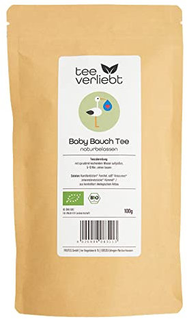 teeverliebt - Baby Bauch Tee | 100% naturbelassen | für Babys und Kinder | Bio Tee mit Kamillenblüten Fenchel Anis | 100g