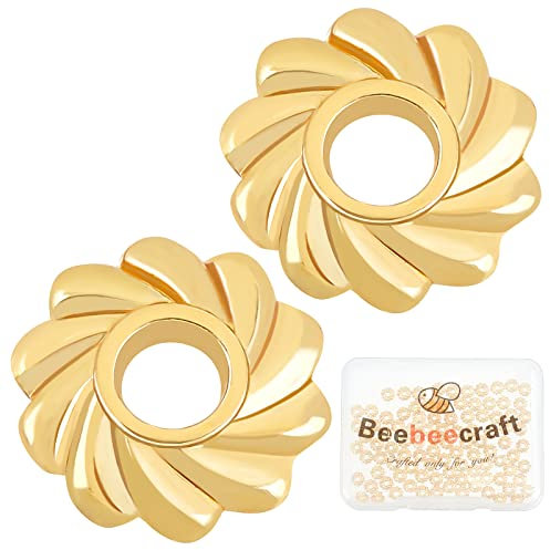 Beebeecraft 100Pcs 4.5mm Disc Spacer Perlen 18K Gold plattiert Messing Blume Legierung Perle flach rund Mini kleine Perlen für Armbänder Halskette Schmuck machen