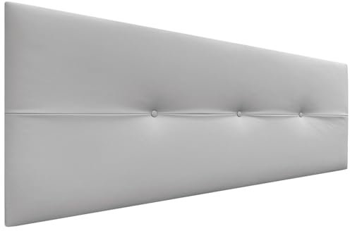 DHOME Cabecero de Polipiel o Tela AQUALINE Pro cabeceros Cabezal tapizado Cama Lujo (Polipiel Gris Claro, 150cm (Camas 150/160))