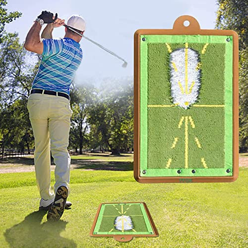 Golf Training Mat for Swing Detection Batting, Cicano Portable Golf Impact Mat, Analysis Swing Path Feedback Golf Practice Mats, Advanced Golf Hitting Mat for Indoor Outdoor (30x40cm), green