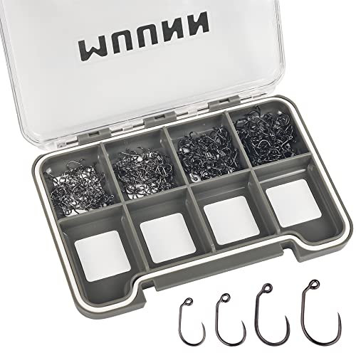 MUUNN 400Pcs Fly Tying Hooks Assortment, Barbless Fishing Hook Trout, Wide-GARP Jig Fly Fishing Hooks Fly Tying 12#14#16#18# with Fly Box