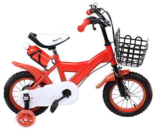 Cutycaty Kinderfahrrad 12 Zoll Fahrrad Kinderrad mit Stützräder, Fahrrad für Kinder ab 2-6 Jahre Jungen & Mädchen, HöHenverstellbar Kinderfahrräder für Schulung Outdoor Reiten