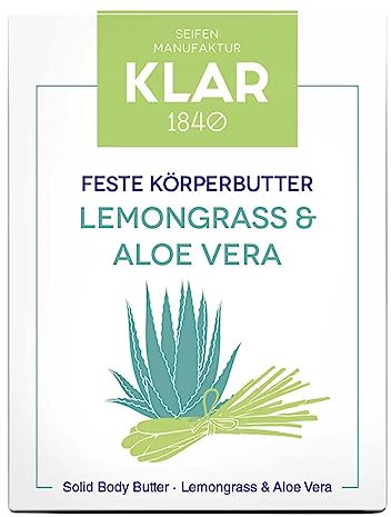 Klar Seifen feste Körperbutter, Lemongrass & Aloe Vera, 60g (1)