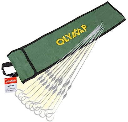 Grillspieße 10 St. mit Tasche (60 cm) | Edelstahl 1,5 mm | Barbecue-Schaschlik | aktive Erholung | fleisch auf Kohlen