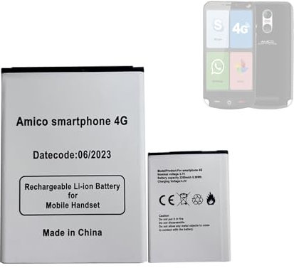 HIGHAKKU Batteria di ricambio compatibile con BRONDI Amico Smartphone 4G (NO 3G)