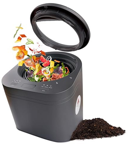 NESSGRAIM Composteur de cuisine électrique amélioré de capacité 2 l sans odeur avec 2 filtres à carbone amovibles pour transformer les déchets en engrais naturel