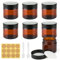 RVLZKCPG 6 Pièces Pot Vide Cosmétiques, 60ml Pot Creme Vide, Rechargeable Contenant Cosmetique Vide, Pots Verre Ambre aux UV pour CosméTiques, CrèMes, Lotions