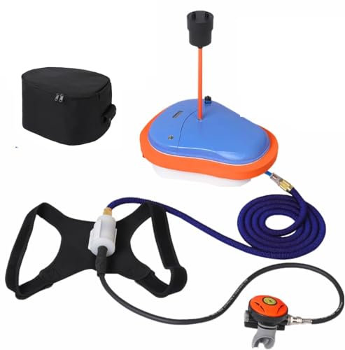Camoro Compresor de aire impermeable, ventilador de buceo, sistema de buceo sin tanque, juguetes portátiles para piscina, tanque de buceo recargable, pequeño, azul