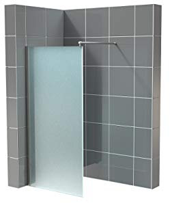 Glasplatte24 Walk in Dusche in Vollsatiniert 100 x 200 cm, 10mm ESG Duschwand, Nano Glas Duschabtrennung