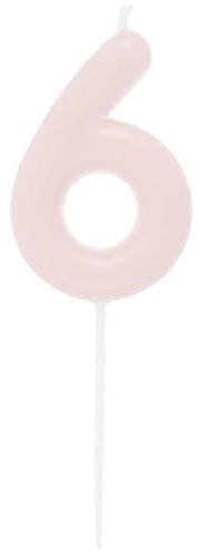 Rico Design Kerze: Zahl 6, Rosa, Unscented