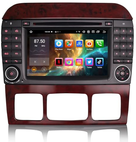 GONFEN 8 Kern 4GB+64GB Android 14 DAB+ Autoradio Für Mercedes-Benz S-Klasse W220 CL-Klasse W215 mit GPS Navigation Unterstützt Drahtloses CarPlay Android AUTO DSP WiFi DVD USB Canbus Bluetooth 5.0 RDS