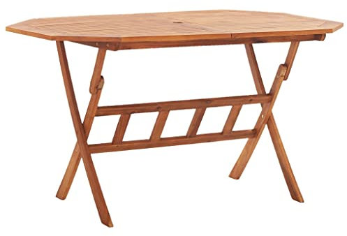 AUUIJKJF Outdoor Möbel Klapptisch Gartentisch 135x85x75cm Akazienholz Massivholz Möbel
