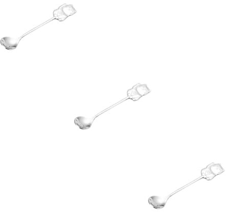 MAGICLULU 3pcs 304 Spoon Stainless Steel Scoop Salad Serving Utensils Coffee Mixer Wand Long Handle Soup Korean Utensils Stainless Steel Stirring Milk Espresso Concentrate