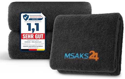 MSAKS24 XXL 3er Set 40x60cm Mikrofasertücher für Haushalt, Dusche und Auto, trockentuch Auto, Poliertuch wasserabsorbiernd, weich & langlebig. Wasser Abziehen leicht gemacht! (40x60 cm 3 Stück)