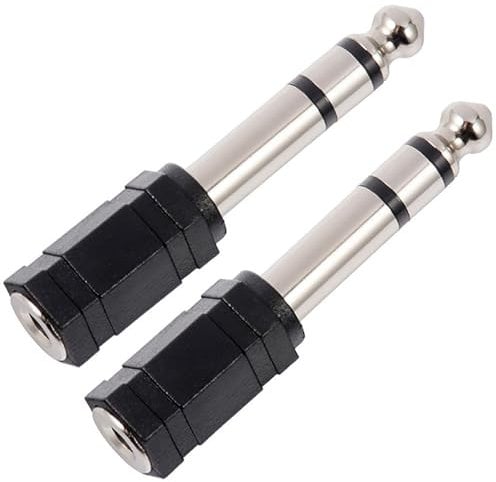 AQSQWQ 2 Pièces Adaptateur Jack 6.5mm Mâle vers 3.5mm Femelle, Adaptateur Jack 6.5 3.5, Casque Prise Adaptateur Audio Connecteur Stéréo pour Casque, Guitare Électrique, Carte Son, Smartphone
