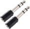 2 Unidades Adaptador Jack de 6,35 mm a 3,5 mm, Adaptador de Auriculares, estéreo para Auriculares, Piano, Amplificador, Guitarra eléctrica, Tarjeta de Sonido, bajo, Smartphone, Tableta