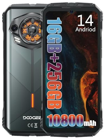 DOOGEE S Punk 4G Rugged Smartphone Unlocked, SIM-Free Android 14,16GB + 256GB Waterproof Cell Phone, 6.58 FHD+, 10800mAh 33W, 50MP + 16MP Rugged Phone, Dual SIM/OTG/GPS/NFC Mobile Phones Green