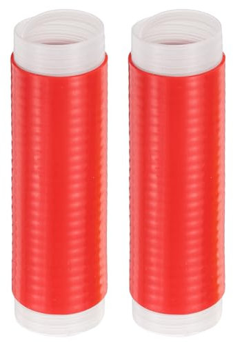 sourcing map 2 Pcs Silicone Pan Handle Sleeve, Heat Resistant Potholder Pot Holders Cover Sleeve for Cast Iron Frying Pan Handle Holder Spatulas, Red (S)