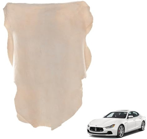 Gamuza Coche Secado, Gamuza Piel Natural Coche, Paños de Limpieza sin Pelusa para Cuidado de Vehículos, Toalla de Cuero, 60x40cm Bayeta Cuero para Limpia y Secar Automovil, Espejos, Ventanas