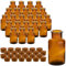 gouveo 24er Set Gewürzgläser 250 ml Antik rund mit Korken - Braune Korkengläser mit Korkverschluss - Leere Vorratsgläser für Kräuter, Gewürze (CBA250PK)