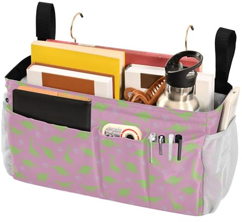 Etagenbett Seiten-Caddy Nachttisch-Aufbewahrungstasche zum Aufhängen für Zuhause, Uni, Schlafsaal, Etagenbett/Krankenhausbett, Krippe, Bettgitter, Dinosaurier