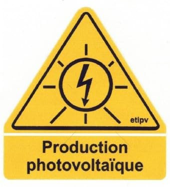 Panneau – Production Photovoltaïque - Dim. 50 x 50 mm - Etiquette autocollante - résistante