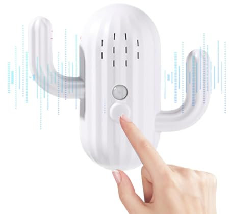 Motion Sensor Alarm - Wireless Security Motion Detector | Elderly Forgetting Reminder with Hooks, Home Safety Reminder, Cactus Voice Recorder for Home Elderly