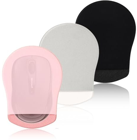lasuroa 3uds Fundas para Ratón para Ordenador Portátil, Funda Ratón Universal Adhesivas Funda Ratón Inalámbrico Funda Adhesiva para Ratón para Ordenador Portátil(Rosa, Gris, Negro)
