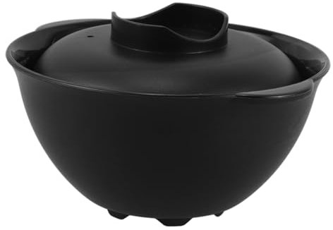 Ciieeo Tazón De Fideos Instantáneos Plato De Postre Tazón De Sopa Con Tapa Tazón De Fideos Ramen Tazón De Ramen Para Microondas Cuenco De Bibimbap Tazones De Arroz Black El Plastico