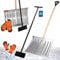 KOTARBAU® Set Schneeschaufel mit Holzstiel 137 cm Eisschaber 119 x 20 cm + Handschuhe warm Schneeschieber Schneeräumer Aluminium Schneeschaufel Auto Stoßscharre mit Stiel Schaufel mit Stiel