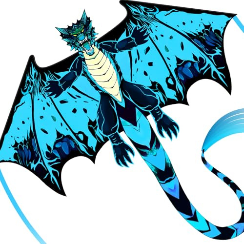 SGftre Dragon Drachen für Kinder im Alter von 4-8 Jahren, Große Einfache Flieger mit Schnur und Griff Spielzeug, Extrem Einfach zu Fliegen für Erwachsene und Kinder.