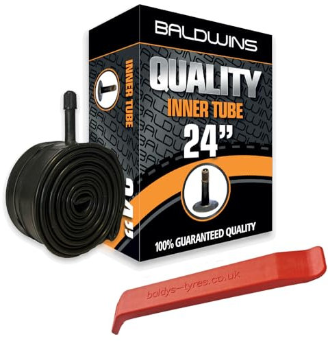 24 Baldwins Cycle/Bike Inner Tube 24 x 2.20 to 2.40 (Fits any 2.20, 2.25, 2.30, 2.35, 2.40 tyre) Schrader/Car Valve & BALDY'S TYRE LEVER