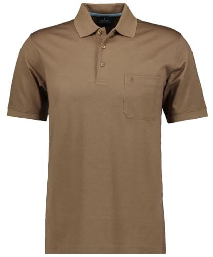 RAGMAN Herren Softknit-Polo mit Brusttasche Kurzarm, 540391, Mokka, L