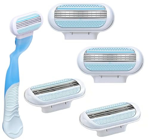 OHREN 4 Stück glatte Rasierklingen für Damenrasierer, Ersatzklingen für Damenrasierer, 3-lagige Klingen für Damenrasierer