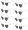 MOSIERRY 8 Stück Herz Sonnenbrille Weiß Hochzeit Sonnenbrille Herzform Herzbrille JGA Weiss Herz Partybrillen für Damen