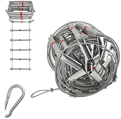 LKYLGYU Rope Ladder,Safety Ladder,Escape Rope Ladder Emergency Fire Escape Ladders with Hooflame Resistant Safety Rope Ladder/12M/39.4Ft