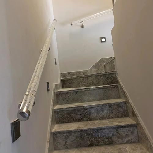 Handlauf Geländer Acryl Innentreppenhandlauf – Wandmontage Treppengeländer für Balkon Garage Dachgeschoss Länge 0,5m 3m 5m, Einfache Montage(0.5m/1.6ft)
