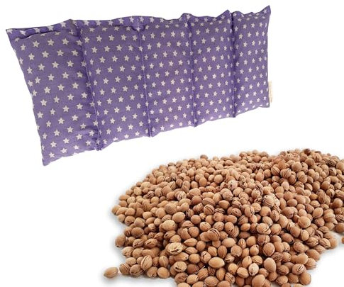 Edel Living Großes Kirschkernkissen - Entspannungskissen - Heizkissen für Mikrowelle (Wärmekissen) - langes Relaxkissen - Kirschkern-Kissen (Helllila)