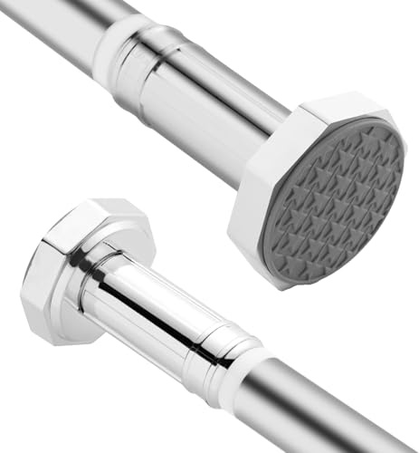DEWEL Verstellbare Teleskopstange 70-120CM Gardinenstange ohne Bohren, Duschstange, Stanzfrei, Teleskopstangenklemmung, Vorhang, Badezimmer, Schlafzimmer Duschvorhangstange (70-120cmΦ3cm)