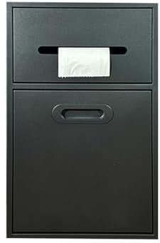 Douche en acier inoxydable avec porte amovible et poubelle – Solution de salle de bain personnalisable pour parcs et toilettes publiques Noir 30 x 67 cm et 20 x 50 cm