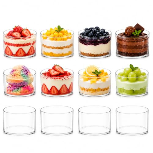 LDXDRU 12er Dessertgläser 200 ml Aus Glas Eisbecher Gläser Eisschalen transparente Dessertschalen aus Glas für Tiramisu Spülmaschinenfest